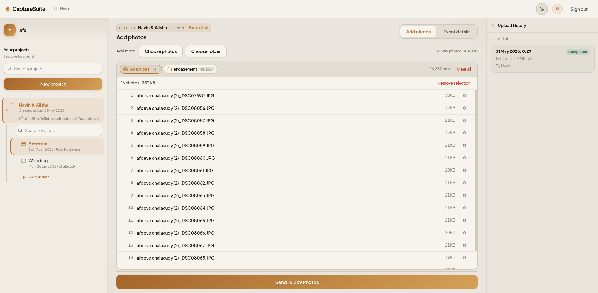 Desktop uploader primary view